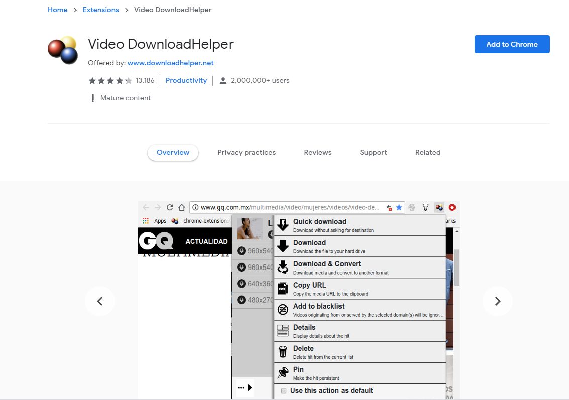 video downloadhelper older version