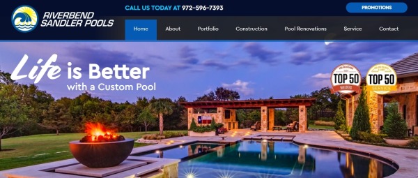 Riverbend Sandler Pools - pool companies Plano tx